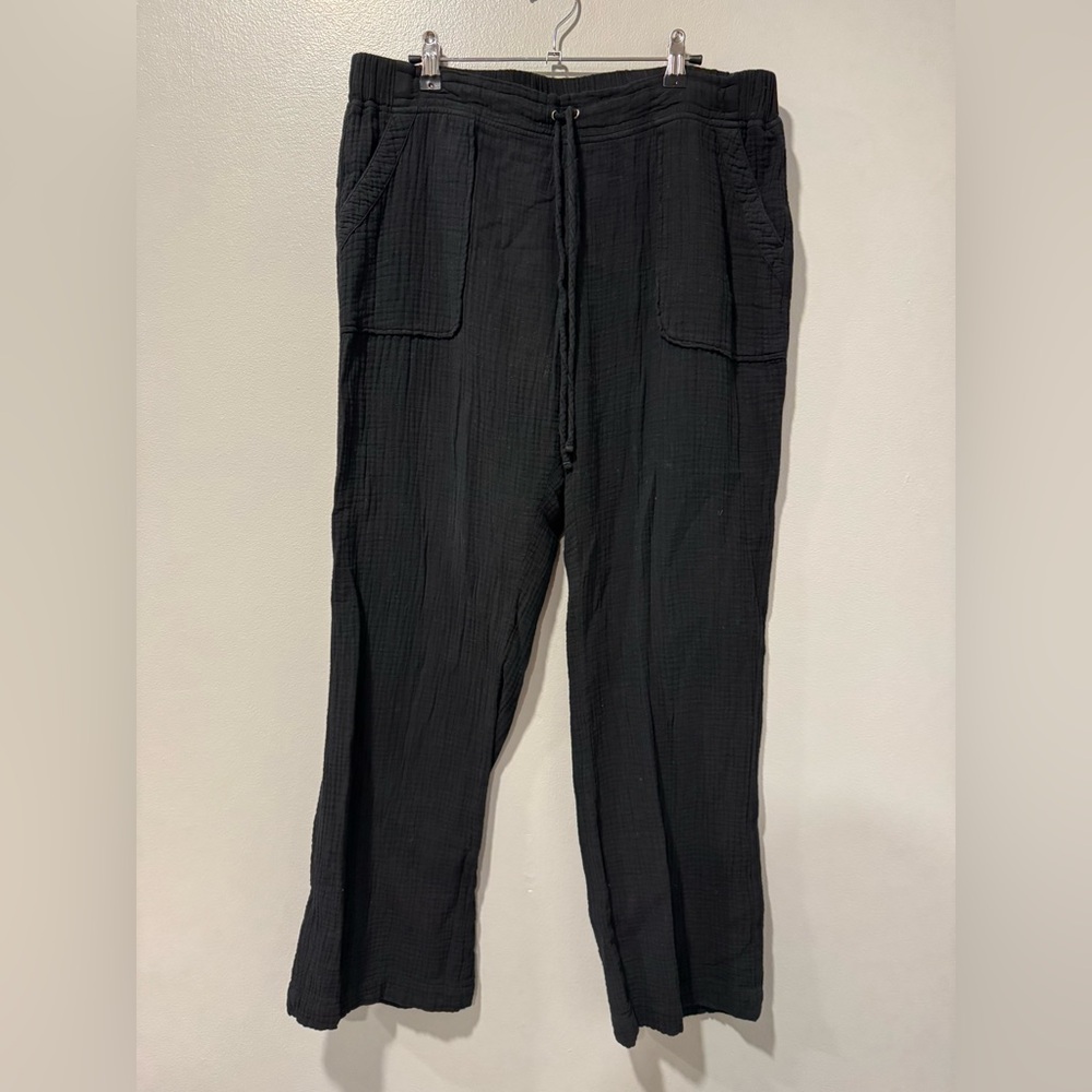 Pure Amici Cotton Gauze Black Pant Sizw Large